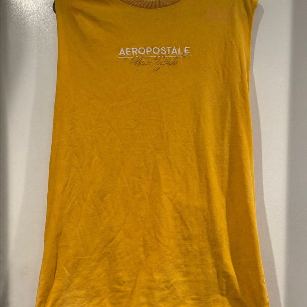 Aeropostale Golden Yellow Graphic Tank Top
